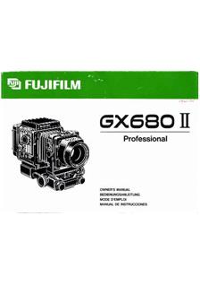 Fujifilm GX 680-2 manual. Camera Instructions.